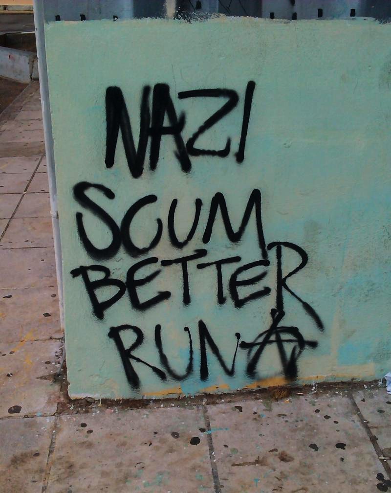Antifašistički grafit u naselju Melisja, Atina
